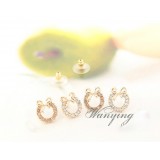 Wholesale - Wanying Round Ring Decor Bowknot Stud Earrings