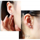 Wholesale - Wanying Exquisite Clover Rose Gold Stud Earrings (Four Earrings)