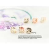 Wholesale - Wanying Chinoiserie Shiny Crystal Round Stud Earrings