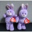 Original TY Big Eyes Collection Lavender Purple Rabbit Plush Toys 15cm/5.9inch