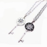 Wholesale - Jewelry Lovers Neckla Created Infinity Chain Pendant Key Type Couple Necklace 2Pcs Set XL187