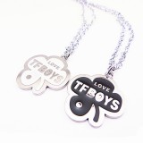 Wholesale - Jewelry Lovers Neckla Created Infinity Chain Pendant TFboys Four Leaf Clover Couple Necklace 2Pcs Set XL228