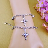 Wholesale - Jewelry Lovers Bracelets Created Infinity Charm Chain Cross Couple Bangles 2Pcs Set SL037