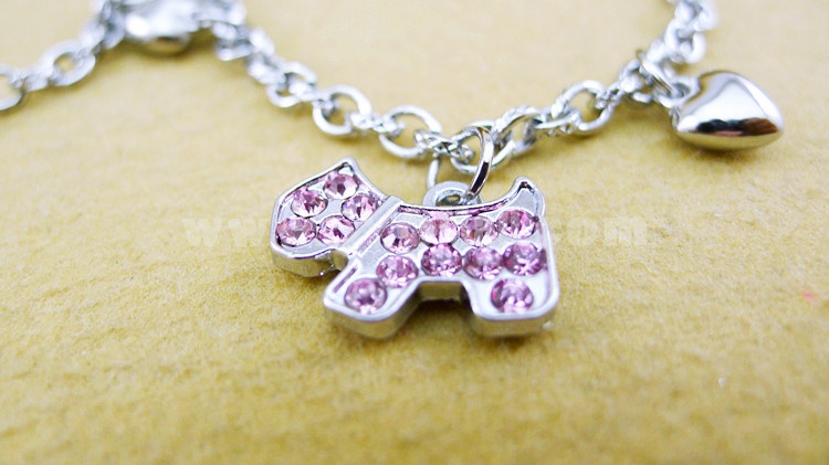 Jewelry Lovers Bracelets Created Infinity Charm Chain Set Auger Puppy Couple Bangles 2Pcs Set