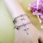 Jewelry Lovers Bracelets Created Infinity Charm Chain Set Drill Cross Couple Bangles 2Pcs Set