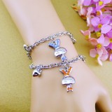 Wholesale - Jewelry Lovers Bracelets Created Infinity Charm Chain Chappy Couple Bangles 2Pcs Set