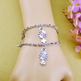 Wholesale - Jewelry Lovers Bracelets Created Infinity Charm Chain HEART&HEART Couple Bangles 2Pcs Set