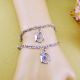 Wholesale - Jewelry Lovers Bracelets Created Infinity Charm Chain APPLE Couple Bangles 2Pcs Set