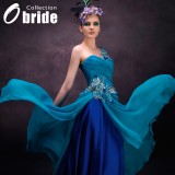 Wholesale - Sheath/Column one-shoulder  floor-length Appliques Wedding Dress