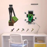 wholesale - Minecraft 3D Wall Stickers Decorative Wall Decal Ender Man & Creeper 6014 50x70cm