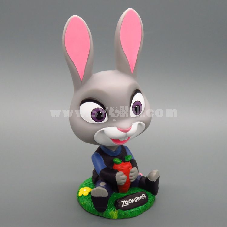 Zootopia Judy Hopps Shaking Head Action Figure PVC Toys Cute Movie Characters Car Decorations 13CM/5Inch Tall