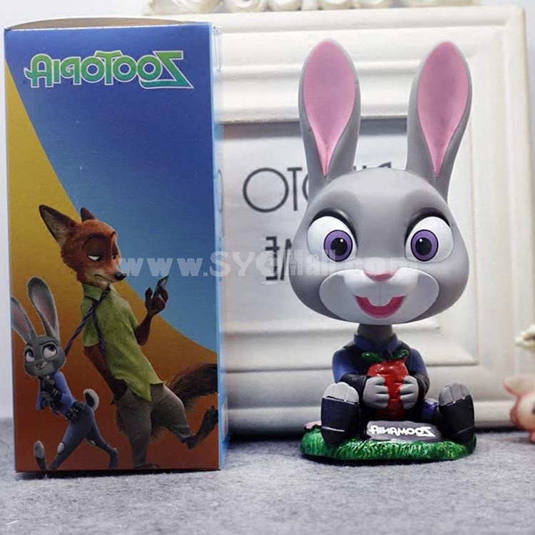 Zootopia Judy Hopps Shaking Head Action Figure PVC Toys Cute Movie Characters Car Decorations 13CM/5Inch Tall