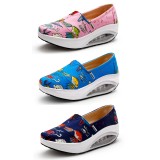 Wholesale - Women's Canvas Platforms Slip On Sneakers Athletic Air Cushion Walking Shoes 1546