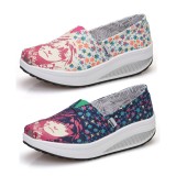 Wholesale - Women's Canvas Platform Slip On Sneakers Athletic Walking Shoes 9001-39