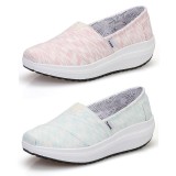 Wholesale - Women's Canvas Platform Slip On Sneakers Athletic Walking Shoes 1710