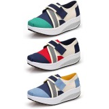 Wholesale - Women's Canvas Platform Slip On Sneakers Athletic Walking Shoes 9002-1