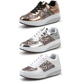 Wholesale - Women's Glossy Leather Sneakers Flashing Athletic Walking Shoes 1643