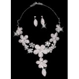 Wholesale - Gorgeous Alloy Rhinestone Wedding Bridal Necklace and Earrings Jewelry Set