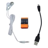 Wholesale - USB Rechargeable Half Metal Cover Screen-Free Clip MP3 Player with TF Card Slot - Orange