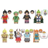 wholesale - 8Pcs Set One Piece Building Blocks Luffy Chopper Nico Robin Mini Figures Kids Toys X0352