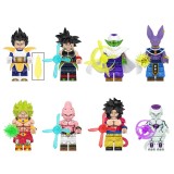 wholesale - 8Pcs Set Dragon Ball Vegeta Burdock Piccolo Building Blocks Mini Figures Kids Toys WM6177