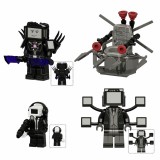 Wholesale - 4Pcs Skibidi Toilet Building Blocks Titan TV Man Flight Monitor Mini Action Figures DIY Bricks Kids Toys Set KDL826