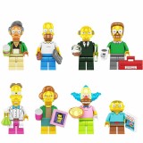 Wholesale - 8Pcs The Simpsons Building Blocks Arp Homer Burns Mini Action Figures DIY Bricks Kids Toys Set SP1015