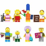 Wholesale - 8Pcs The Simpsons Building Blocks Lisa Marge Martin Mini Action Figures DIY Bricks Kids Toys Set SP1016