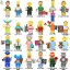 24Pcs The Simpsons MOC Building Blocks Mini Action Figures DIY Bricks Kids Toys Set SP1015-1017