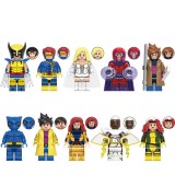 Wholesale - 10Pcs Super Heroes Building Blocks Wolverine Cyclops White Queen Mini Action Figures Bricks Toys Set G0166