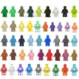 Wholesale - 46Pcs Clear Blank Unprinted Pure Color Plain Mini Figures Building Blocks Bricks Toys