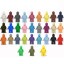 46Pcs Clear Blank Unprinted Pure Color Plain Mini Figures Building Blocks Bricks Toys