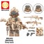 8Pcs Military Special Forces Building Blocks Mini Figures Toys Set with Weapons and Accessories WM6147