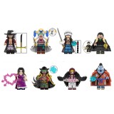 wholesale - 8Pcs One Piece Building Blocks Dracule Mihawk Buggy Mini Figures DIY Bricks Kids Toys WM6190