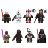 Wholesale - 8Pcs Star Wars Building Blocks Dooku Darth Vader Mini Action Figures Bricks Kids Toys Set WM6130