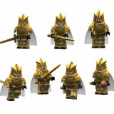 Wholesale - 7Pcs Game of Thrones Building Blocks Gold Mini Action Figures Bricks Kids Toys Set KT1001