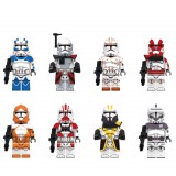 wholesale - 8Pcs Star Wars The Clone Troopers Building Blocks Mini Action Figures Bricks Kids Toys Set X0351