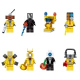 Wholesale - 8Pcs Skibidi Toilet Building Blocks Gold Mini Action Figures Bricks Kids Toys Set RT038-045