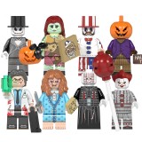 wholesale - 8Pcs Halloween Series Minifigs Building Blocks Jack Skellington Sally Mini Figures Assembly Bricks Toys Set WM6102