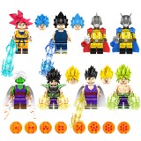 wholesale - 8Pcs Dragon Ball Minifigures Goku Vegeta Gamma Block Mini Figure Toys KF6158