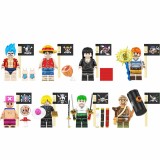 wholesale - 8Pcs One Piece Building Blocks Franky Luffy Robin Mini Action Figures DIY Bricks Kids Toys TP1020