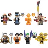 wholesale - 8Pcs One Piece Building Blocks Luffy Sabo Mini Action Figures DIY Bricks Kids Toys X0355