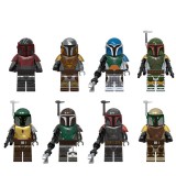 wholesale - 8-Pack Star Wars Mandalorian Building Blocks Mini Figures DIY Bricks Kids Toys G0122