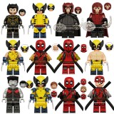 wholesale - 12Pcs Super Heroes Wolverine Deadpool Mini Figures Building Blocks DIY Bricks Kids Toys Set KT1076 KT1077