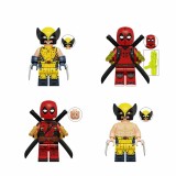 wholesale - 4Pcs Super Heroes Wolverine Deadpool Mini Figures Building Blocks DIY Bricks Kids Toys Set KT1077