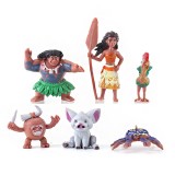 wholesale - 6Pcs Set Moana PVC Mini Action Figure Toys Moana Maui Heihei Pua Mini Figurines 4.5-10cm/1.8-4Inch Tall