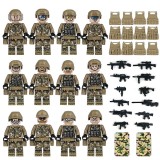 wholesale - 12Pcs Military Series Counter-terrorism Forces Building Blocks Mini Figure Toys Set M8019