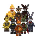 wholesale - 8Pcs Five Nights At Freddy's FNAF Nightmare Freddy Chica Phantom Foxy Building Blocks Mini Action Figures Toys Set W