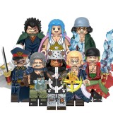 wholesale - 8Pcs One Piece Anime Silvers Rayleigh Kuma Kuzan Shiryu Building Blocks Mini Action Figures Kids Toys Set X0359