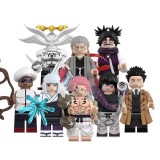 wholesale - 8Pcs Jujutsu Kaisen Anime Building Blocks Zenin Naobito Fushiguro Toji DIY Bricks Mini Action Figures Toys WM6200